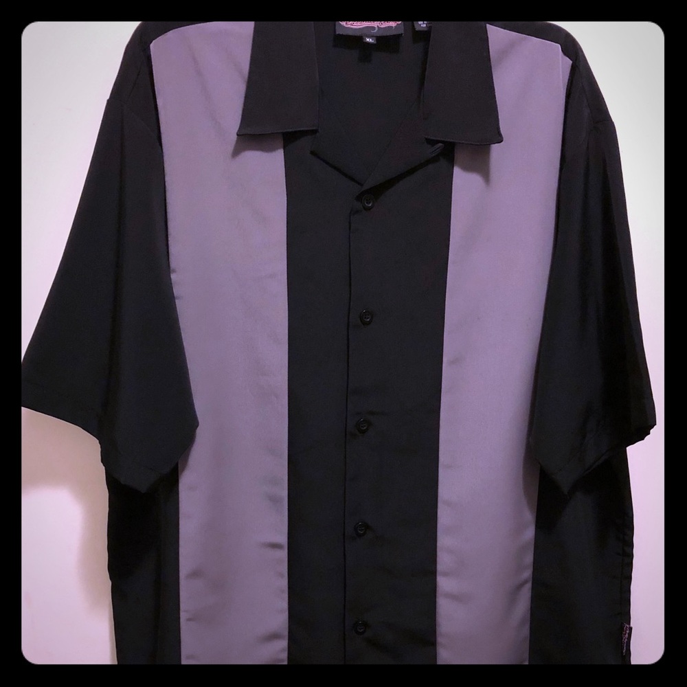 Sapphire Lounge Black Gray Bowling Panel Shirt XL